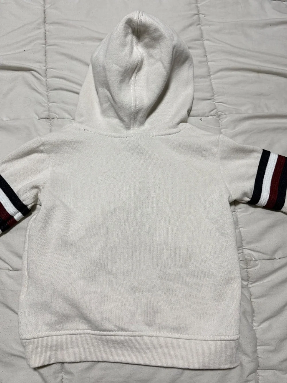 Tommy Hilfiger Kids 18M White Blue Long Sleeve Half Zip Pullover Sweater Logo
